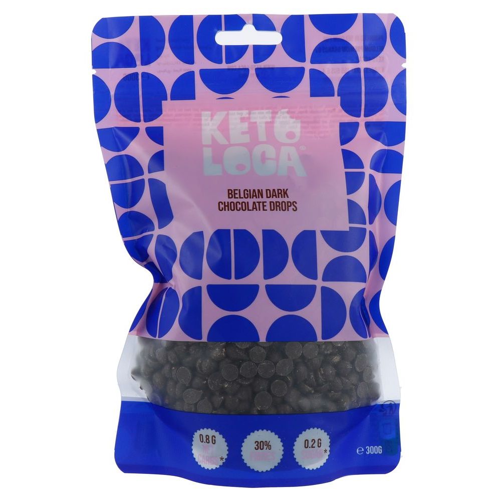 Keto Hero Chocolade Puur Drops 300 gr - Keto Loca