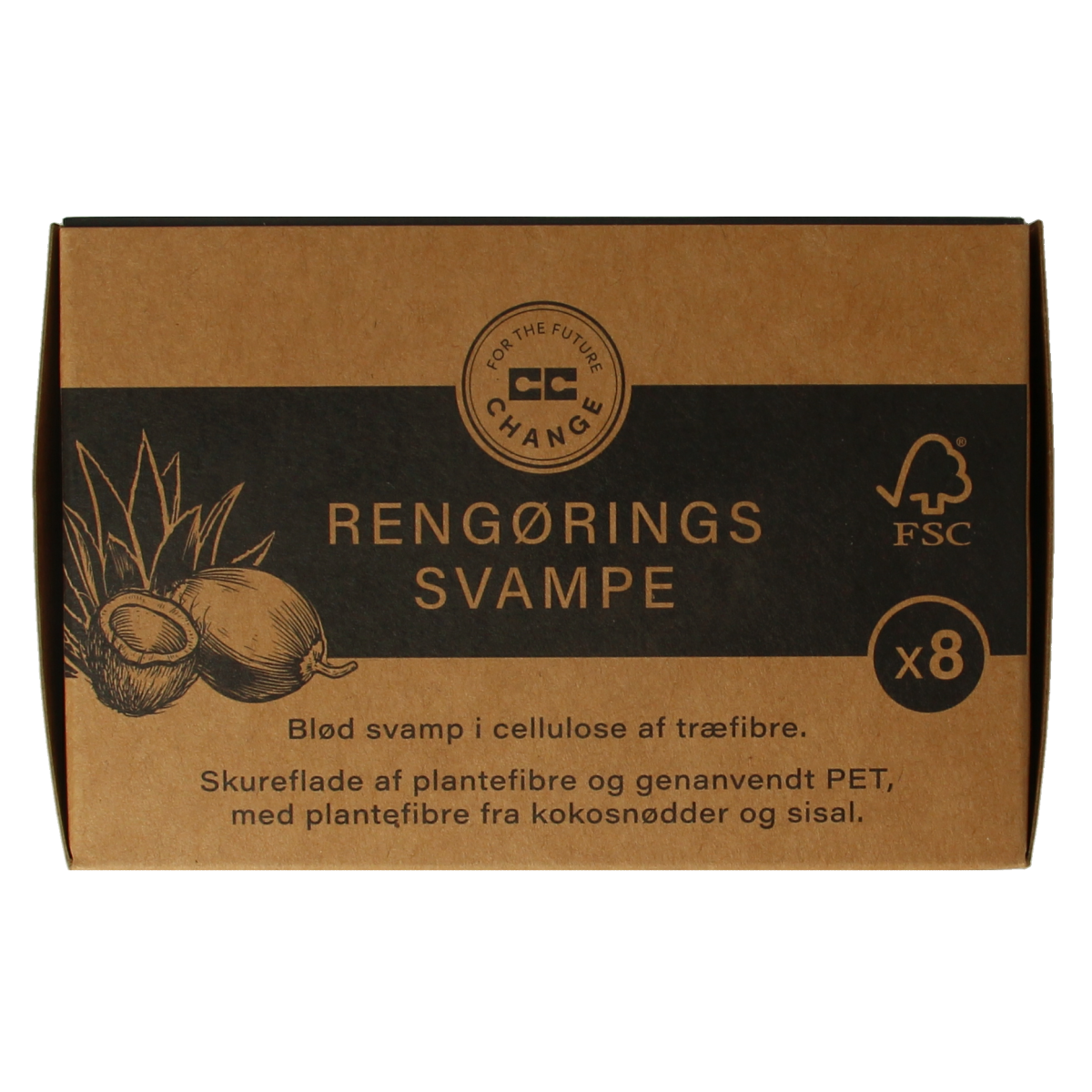 CC Hansen Kleine schuursponsjes plantenvezels uit kokosnoot 8 stuks