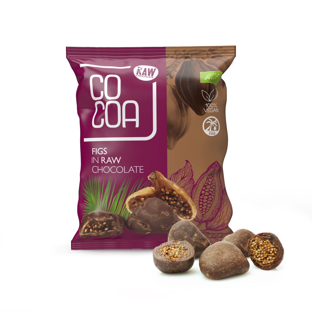 Cocoa Vijgen met Pure Chocolade RAW 70 gr