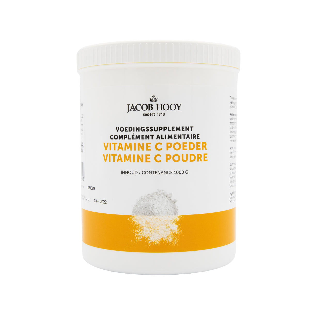 Jacob Hooy Vitamine C Ascorbinezuur pot 1 kg