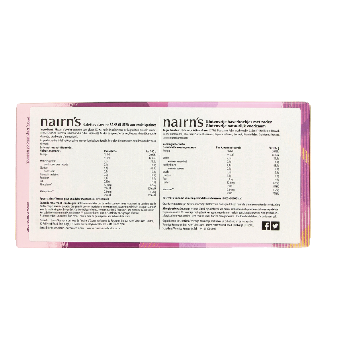 Nairns Oatcakes super seeded 180 gram