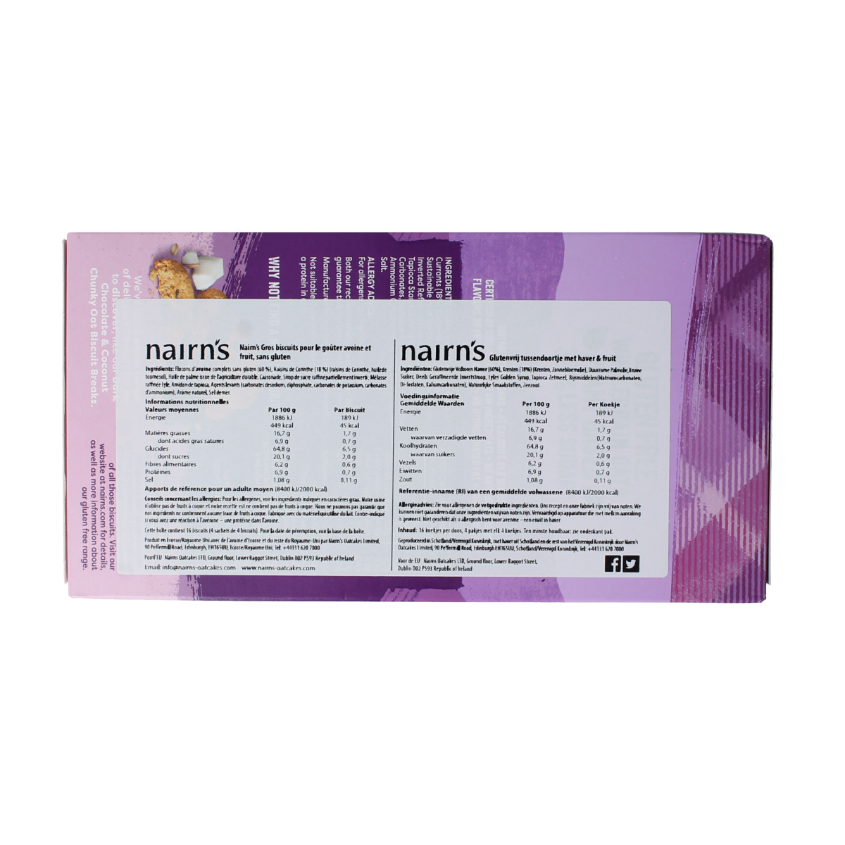 Nairns Biscuit breaks oats & fruit 160 gram
