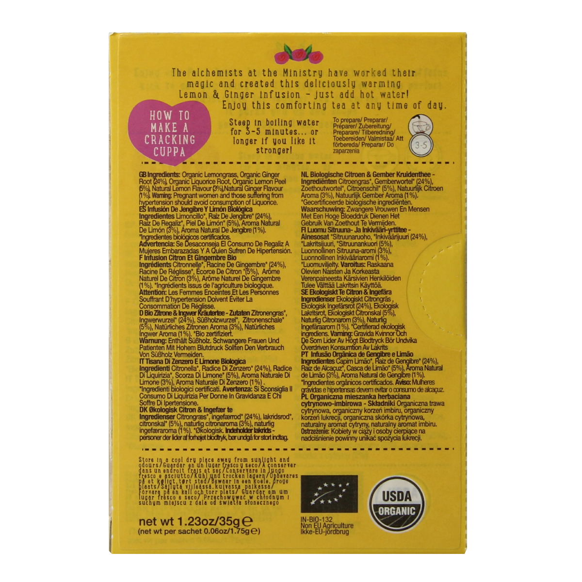 Ministry Of Tea Lemon & ginger biologisch 20 zakjes