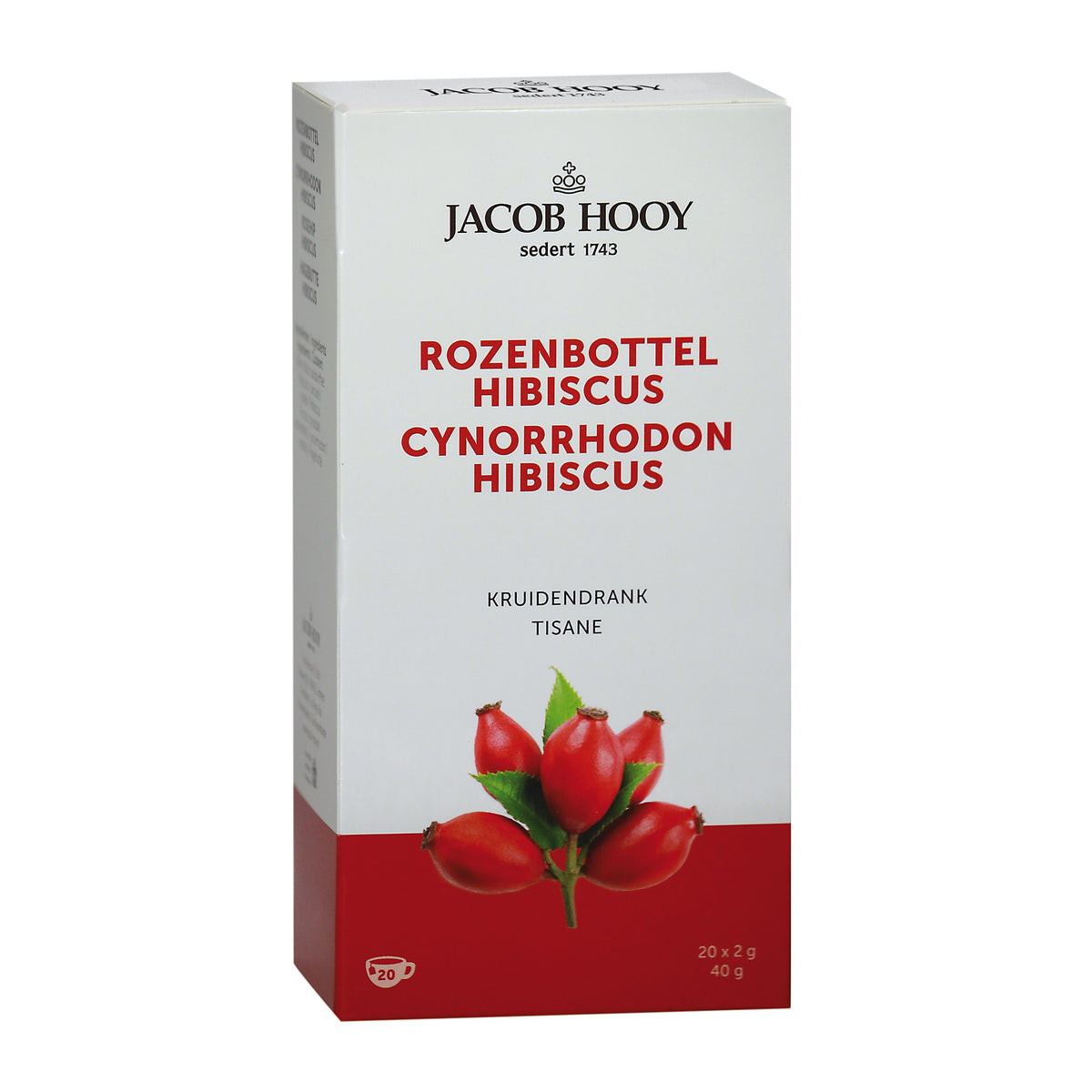 Jacob Hooy Rozenbottel hibiscus thee 20 zakjes