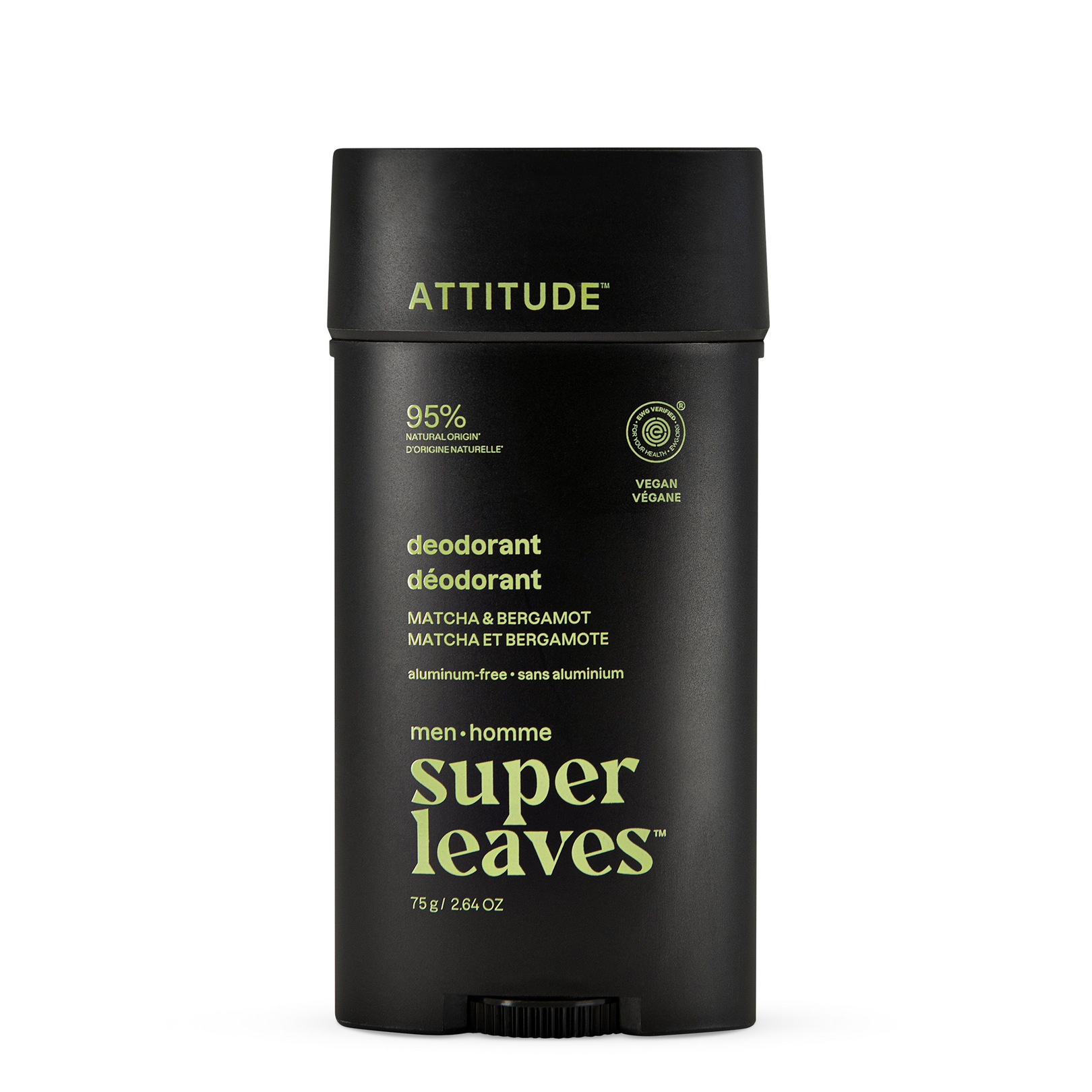 Attitude Men deodorant matcha & bergamot 75 gram
