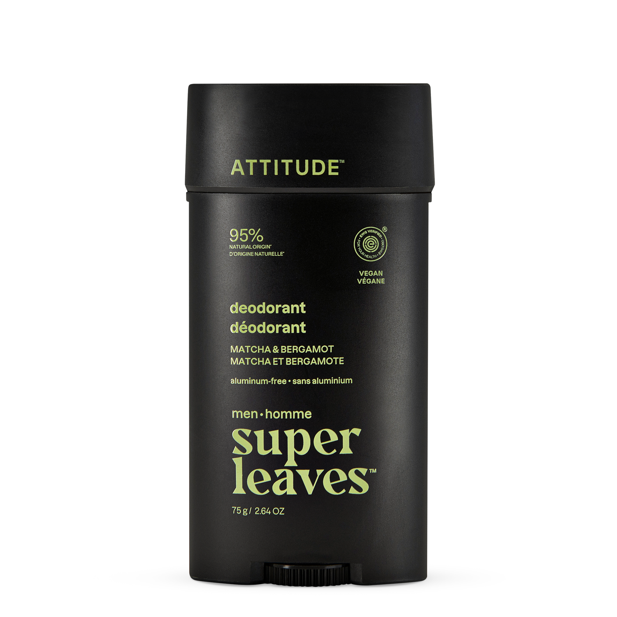 Attitude Men deodorant matcha & bergamot 75 gram