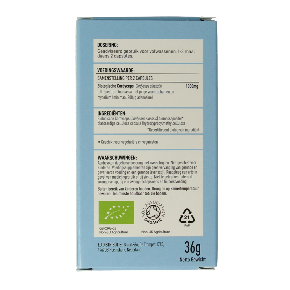 Mushrooms For Life Cordyceps biologisch 60 capsules