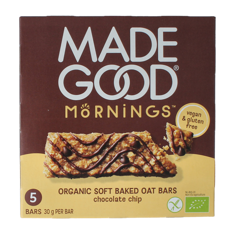Madegood Mornings bar choco chip bio 5 stuks