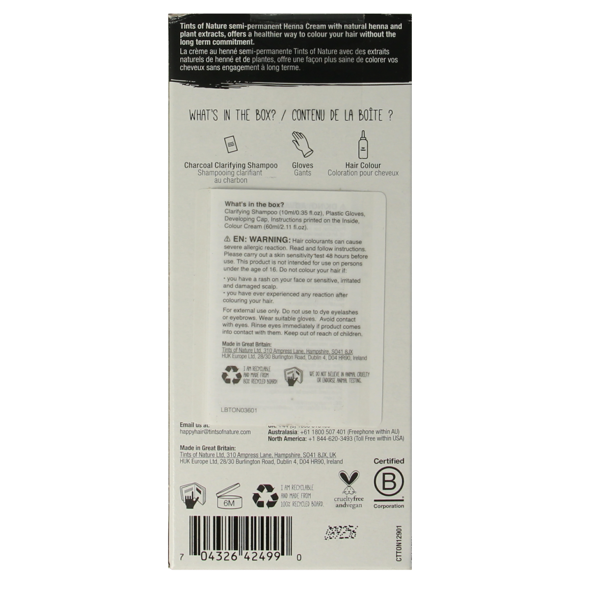 Tints Of Nature Henna cream black semi permanent 70 ml