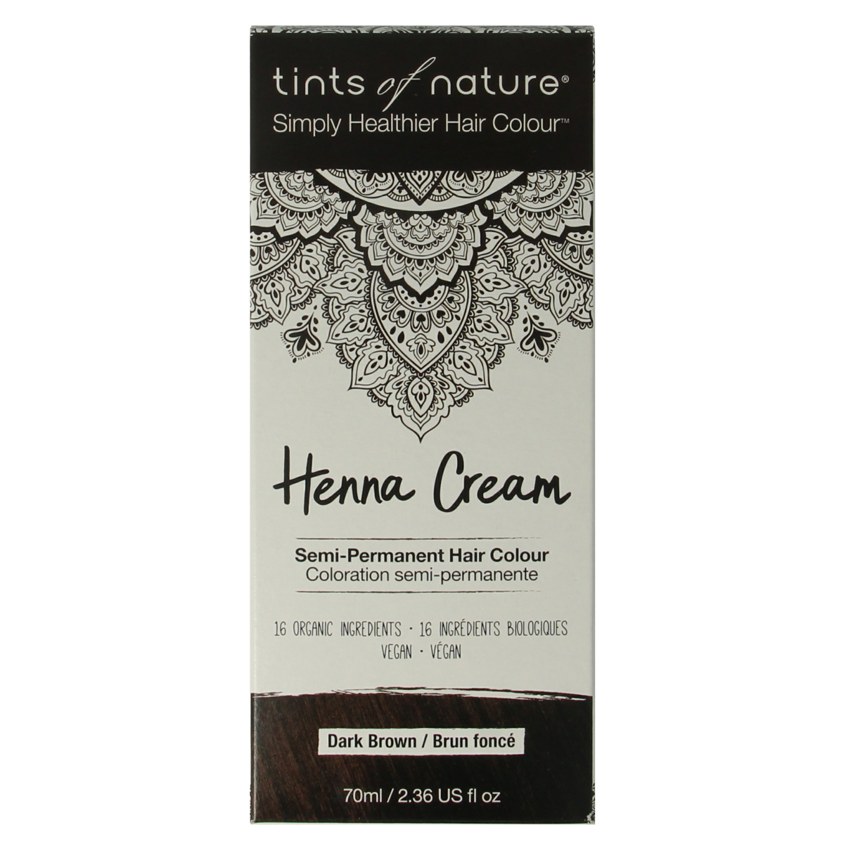 Tints Of Nature Henna cream dark brown semi permanent 70 ml