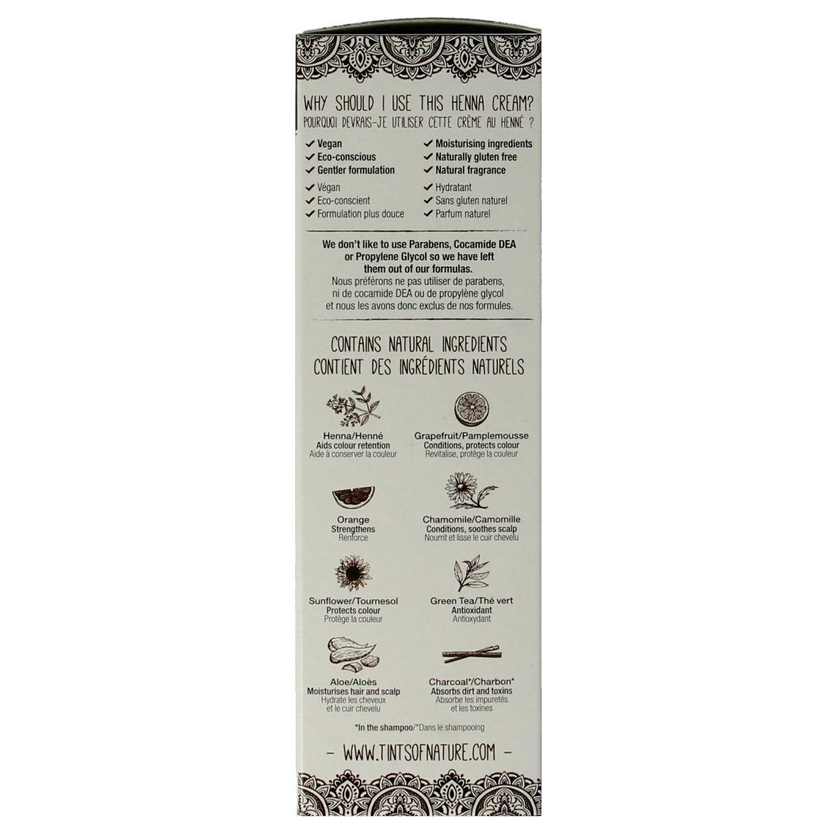 Tints Of Nature Henna cream dark brown semi permanent 70 ml