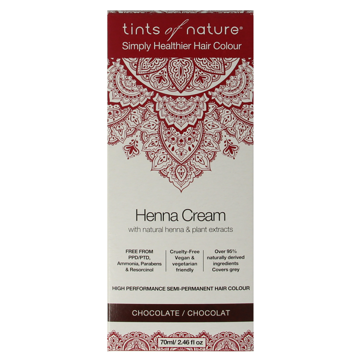 Tints Of Nature Henna cream chocolate semi permanent 70 ml