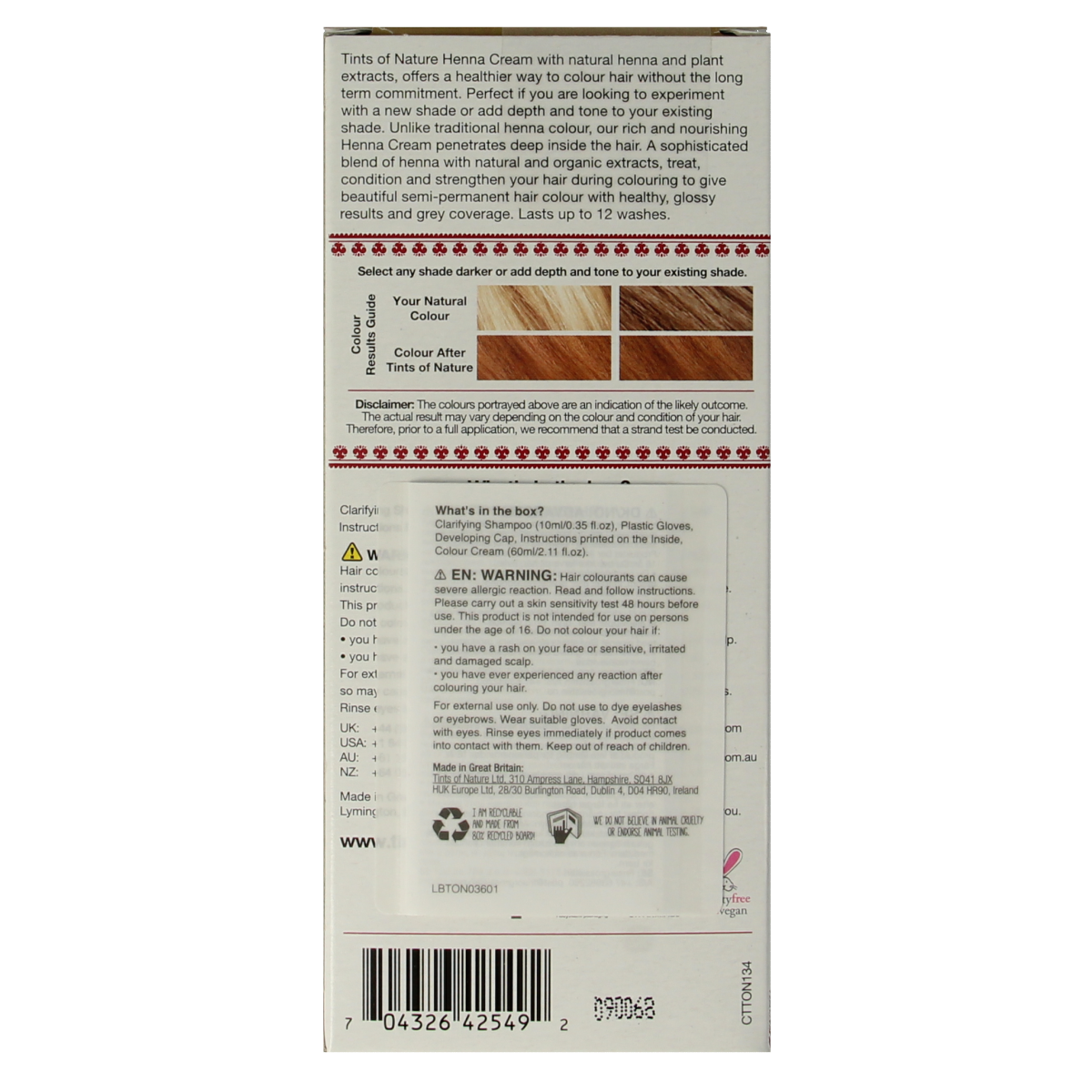 Tints Of Nature Henna cream golden blond semi permanent 70 ml