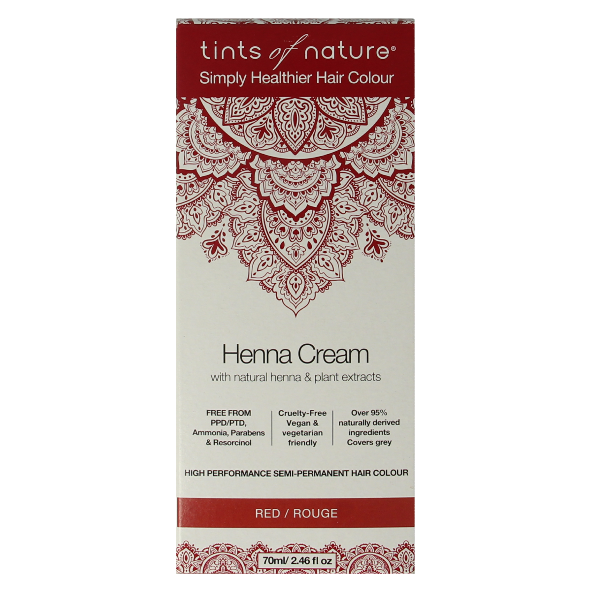 Tints Of Nature Henna cream red semi permanent 70 ml