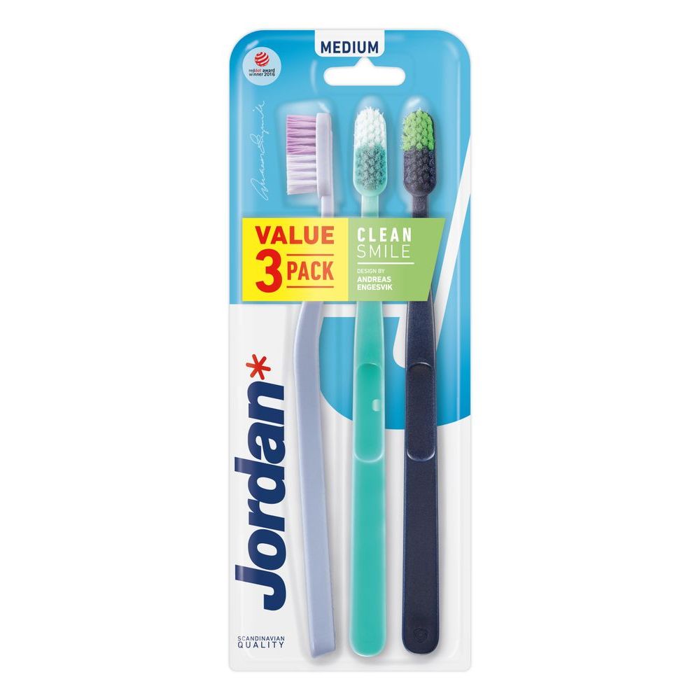 Jordan Tandenborstel Clean Smile Medium 3-pack