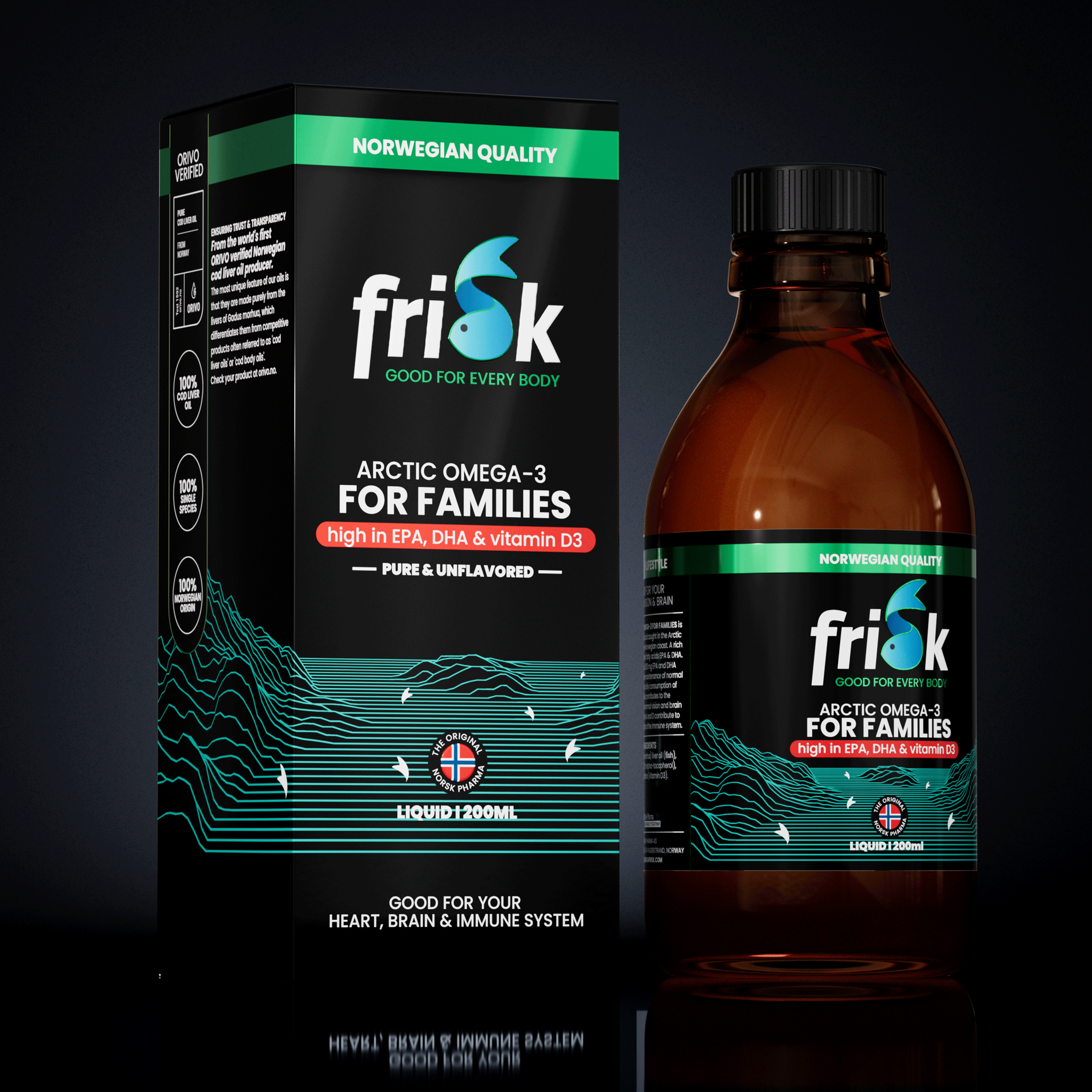 Frisk Omega 3 gezin – EPA & DHA 200 ml