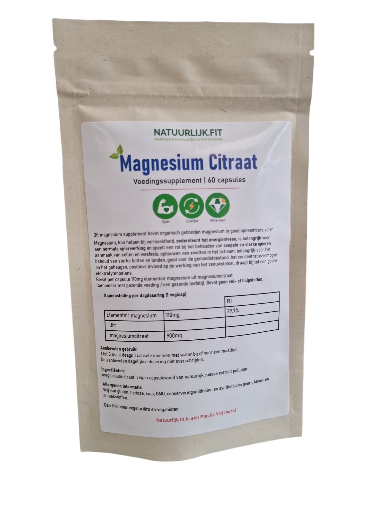 Natuurlijk.fit Magnesium citraat 60 vcaps