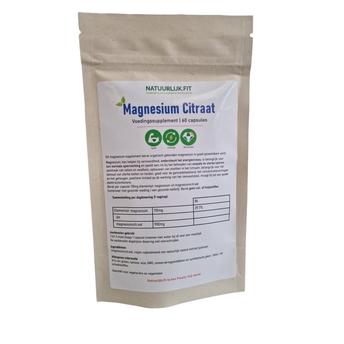 Natuurlijk.fit Magnesium citraat 60 vcaps