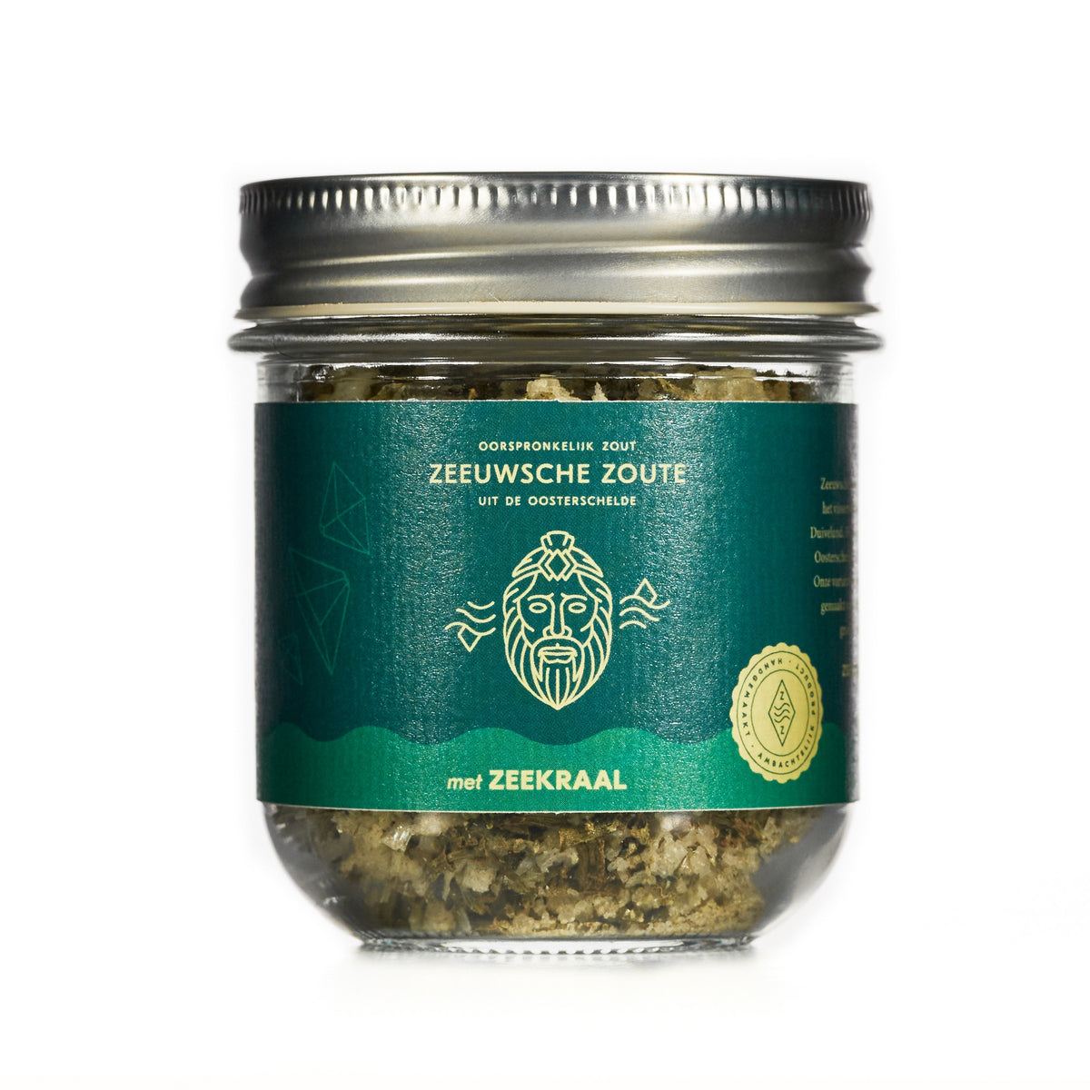 Zeeuwsche Zoute Zout met zeekraal glazen pot 100 gram