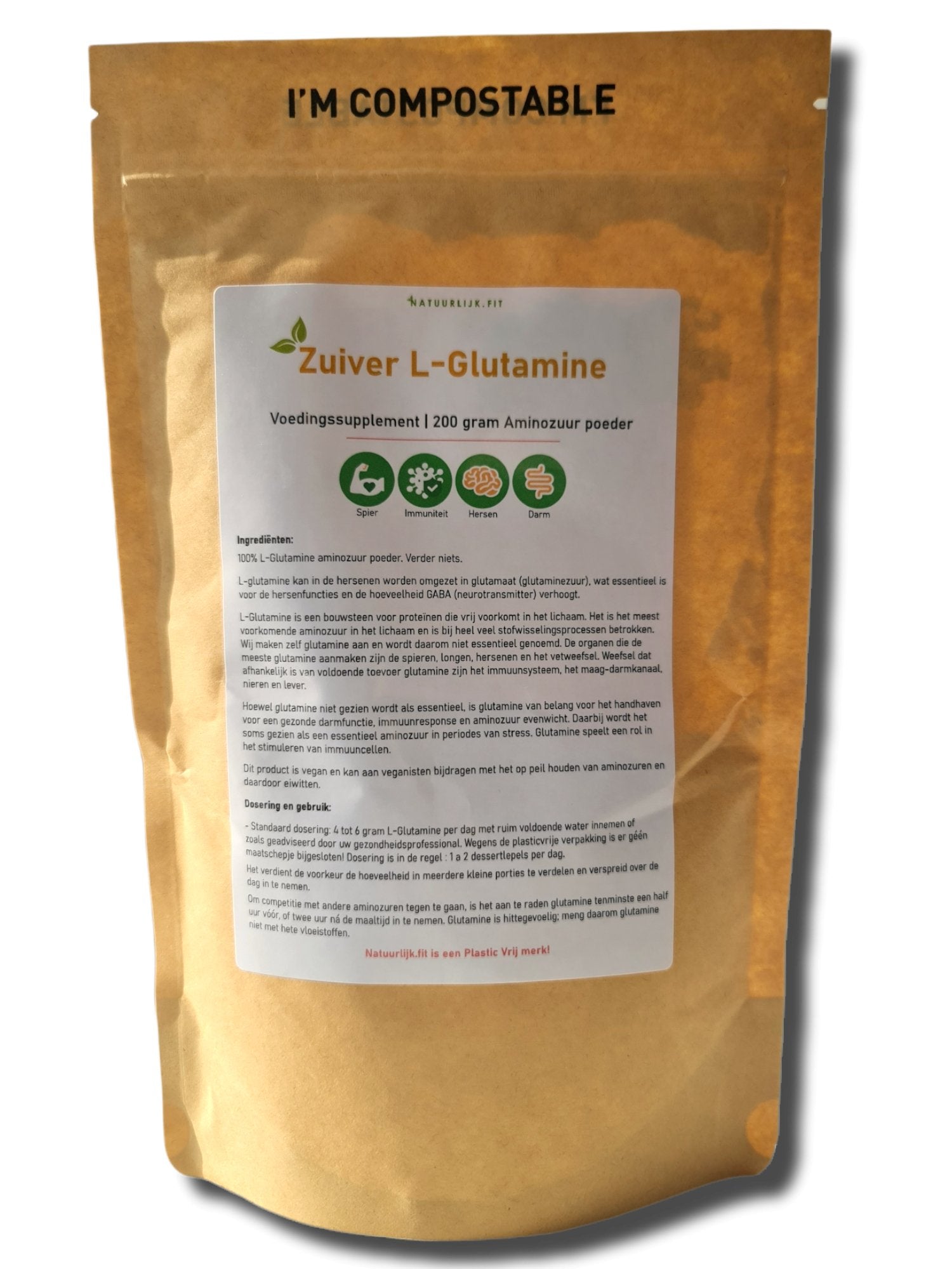 Natuurlijk.fit L-Glutamine poeder 200 gram