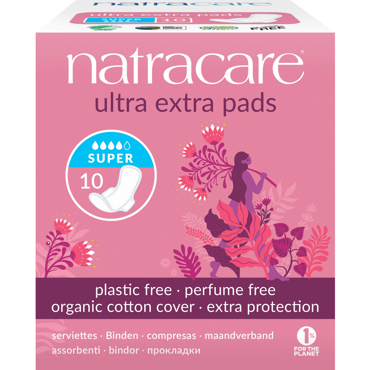 Natracare Maandverband ultra extra super 10 stuks (afbeelding 2)