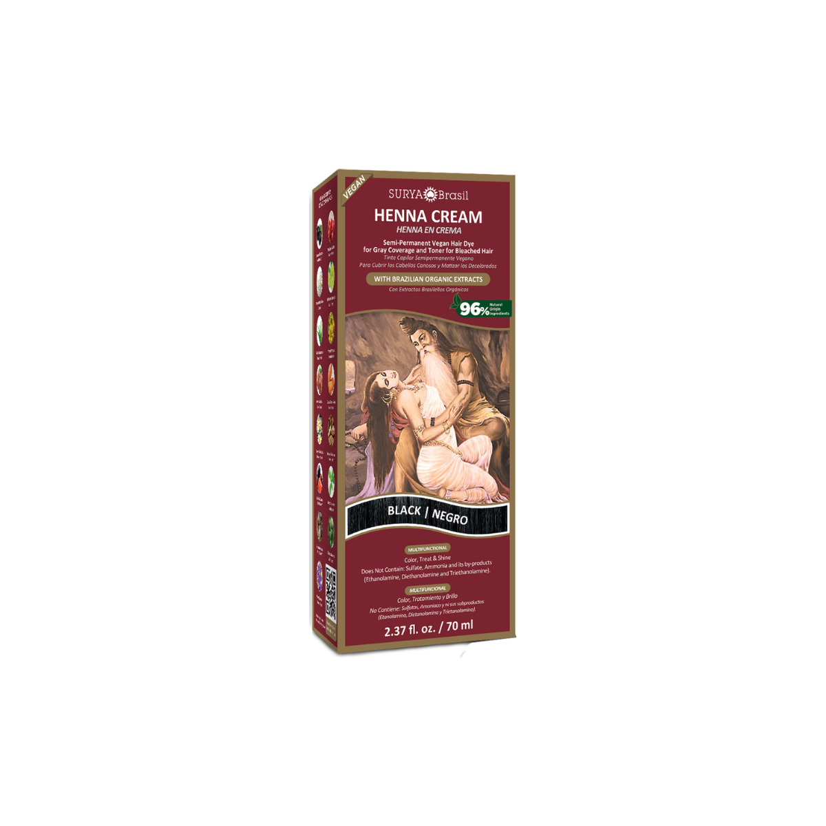 Surya Brasil Henna haarverf creme zwart 70 ml