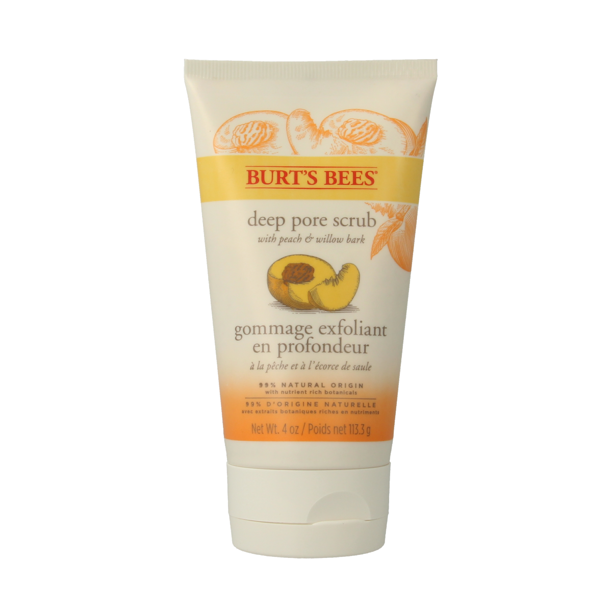 Burts Bees Gezichtscrub peach & willowbark 113,3 gram