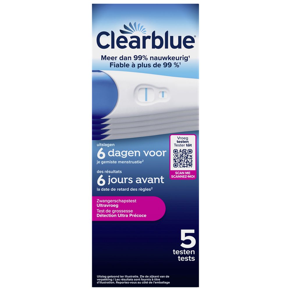 Clearblue Zwangerschapstest Ultra Vroeg 5 stuks