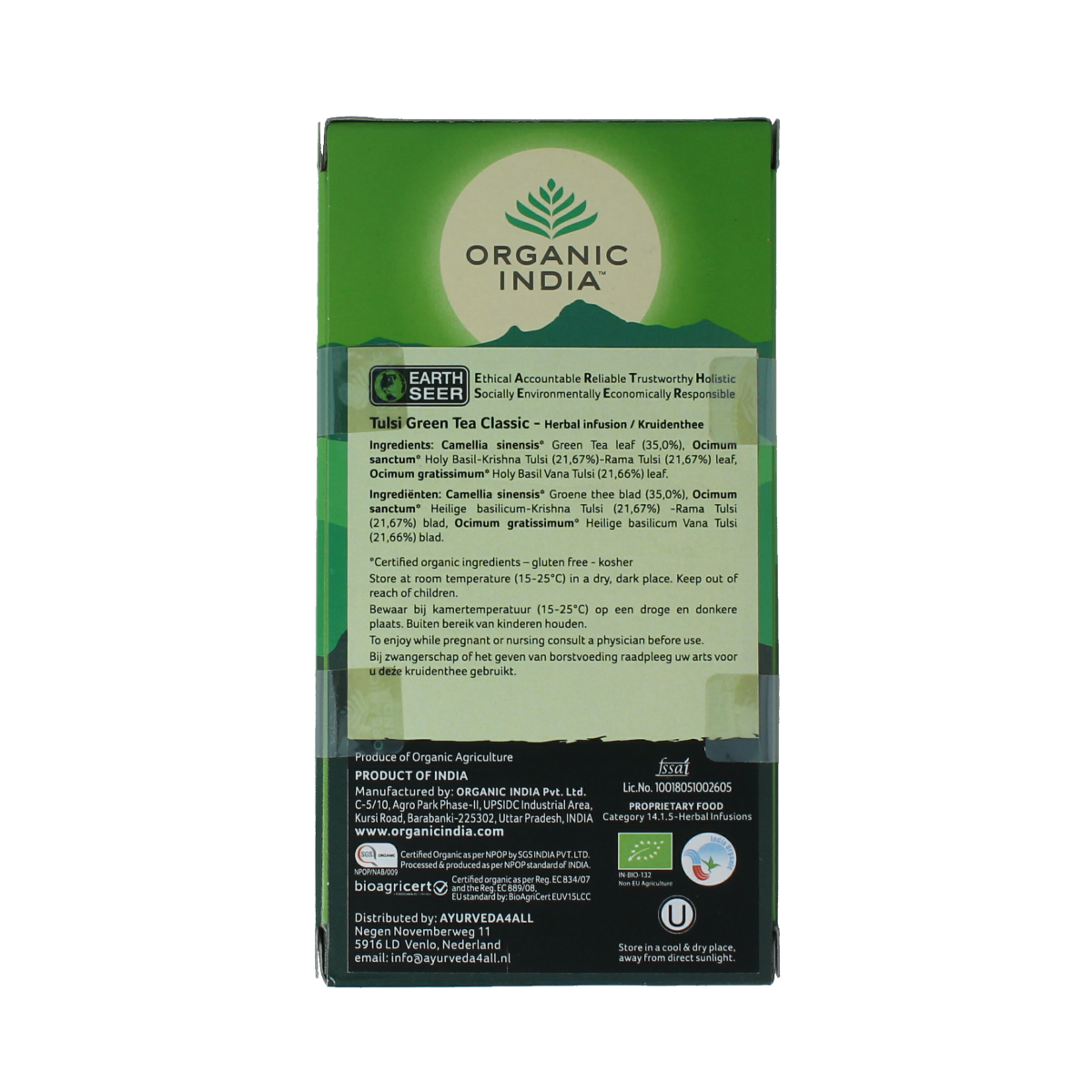 Organic India Tulsi green thee 25 zakjes