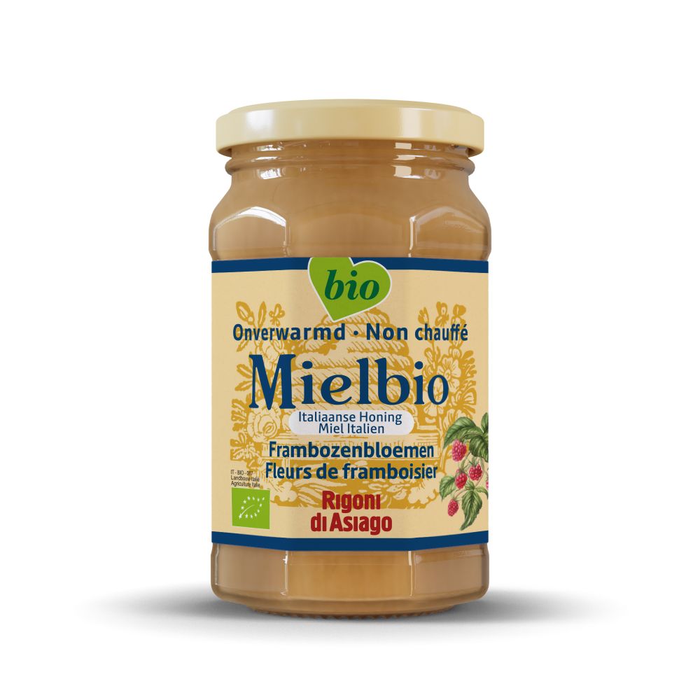 Mielbio Framboos creme honing bio 300 gram - Rigoni di Asiago
