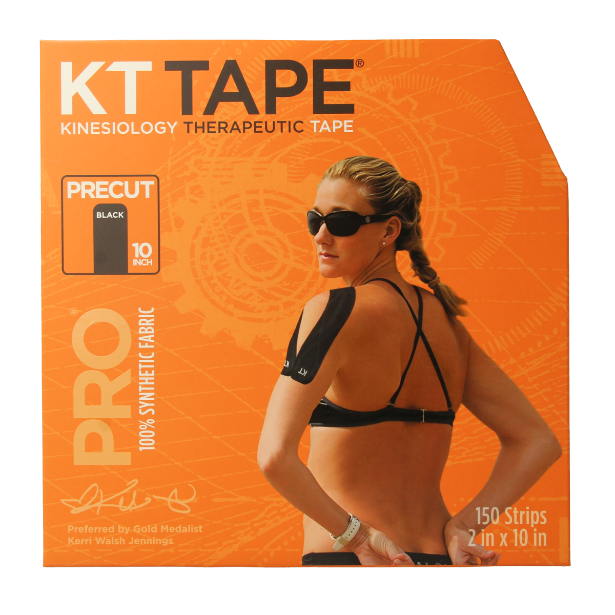 KT Tape Jumbo pro roll 38 meter 150 strips zwart precut