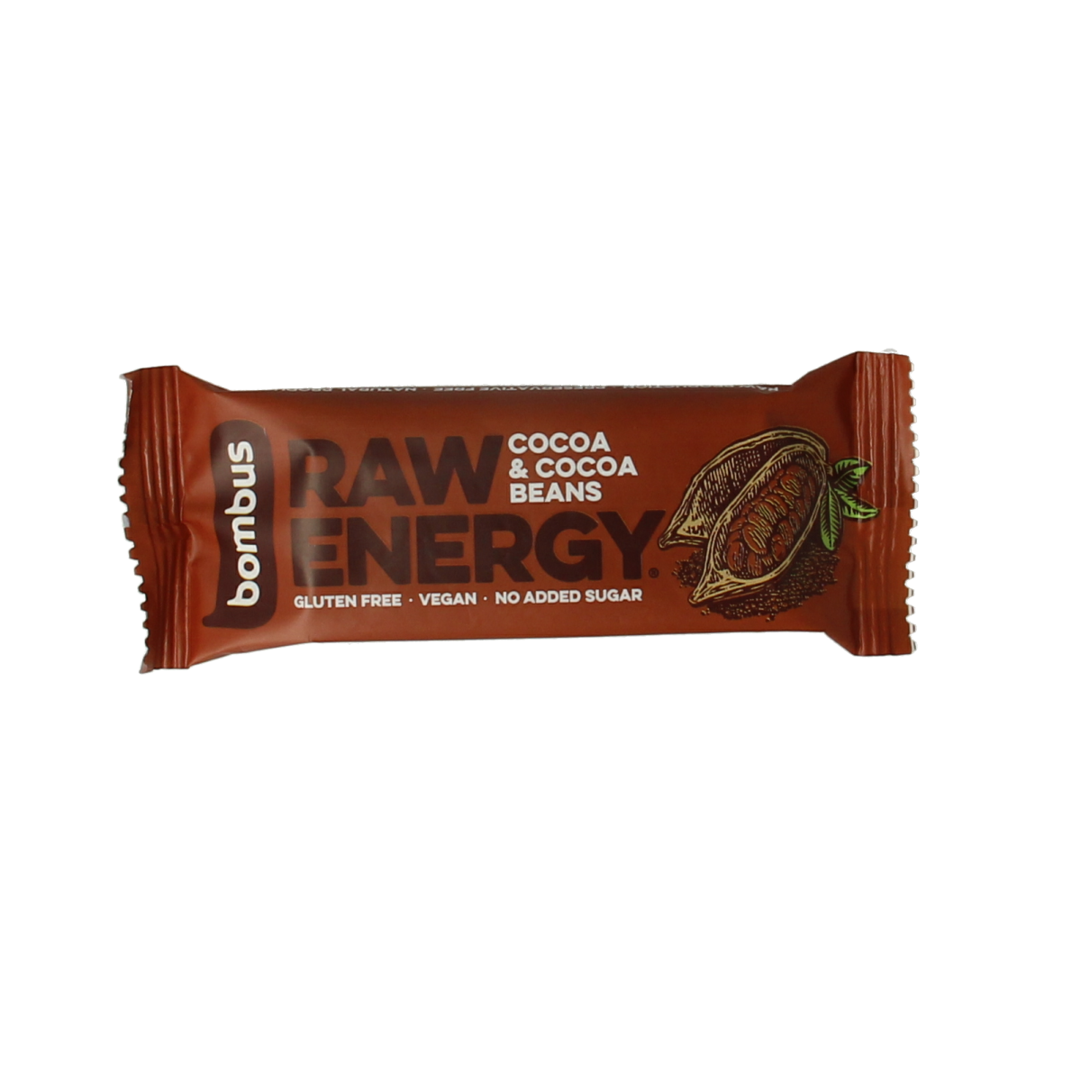Bombus Raw energy bar cocoa & cocoa beans 50 gram