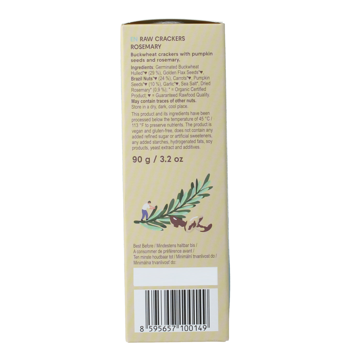 Lifefood Life crackers rozemarijn raw biologisch 90 gram