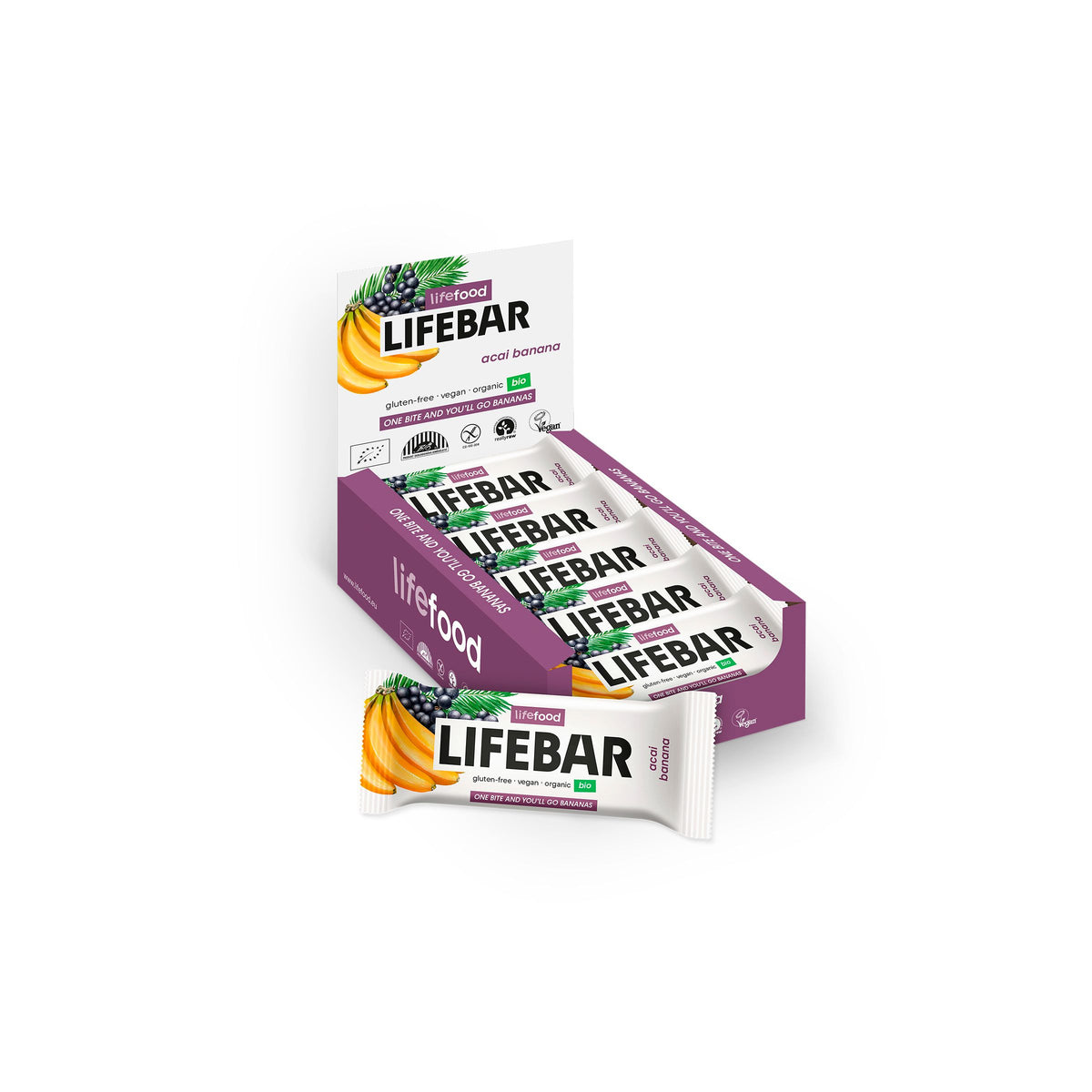 Lifefood Lifebar acai banana raw biologisch 40 gram
