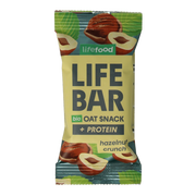 Lifefood Lifebar oatsnack proteine hazelnoot crunch biologisch 40 gram