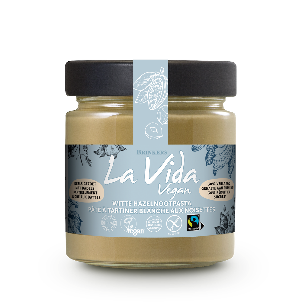 La Vida Vegan Witte Hazelnoot Pasta In Suiker Verminderd 200 gr