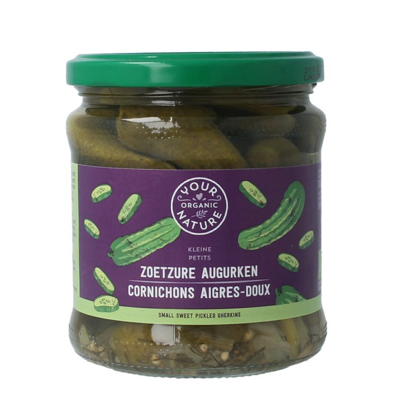 Your Organic Nature Augurken zoetzuur 330 gram