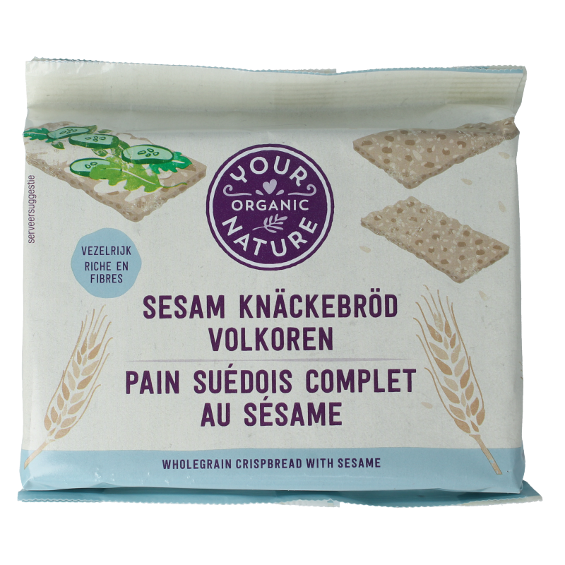 Your Organic Natureure Knackebrod volkoren sesam bio 250 gram