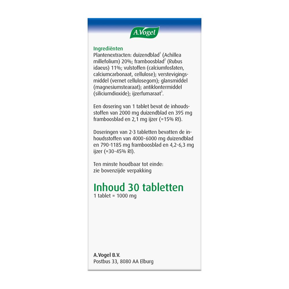 A Vogel menstruatie 30 tabletten