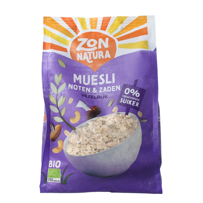 Zonnatura Muesli noten zaden bio 375 gram