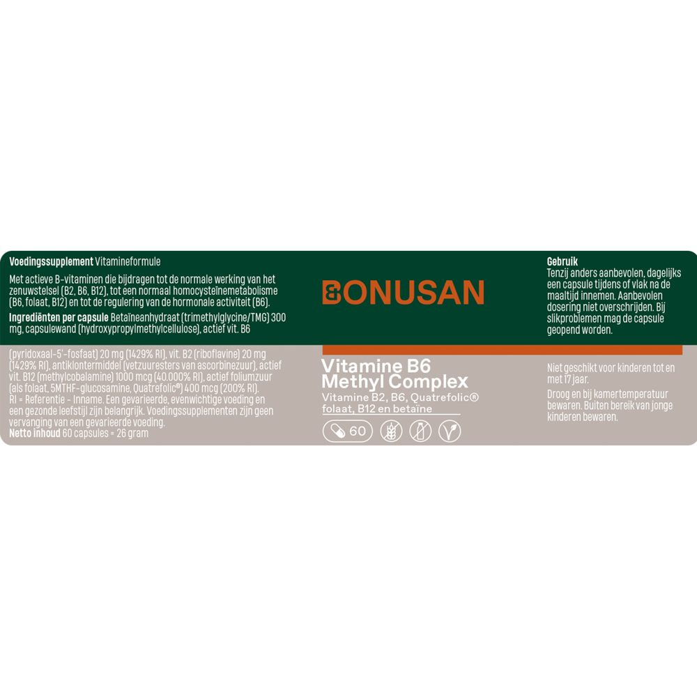 Bonusan Vitamine B6 Methyl Complex 60 vcaps
