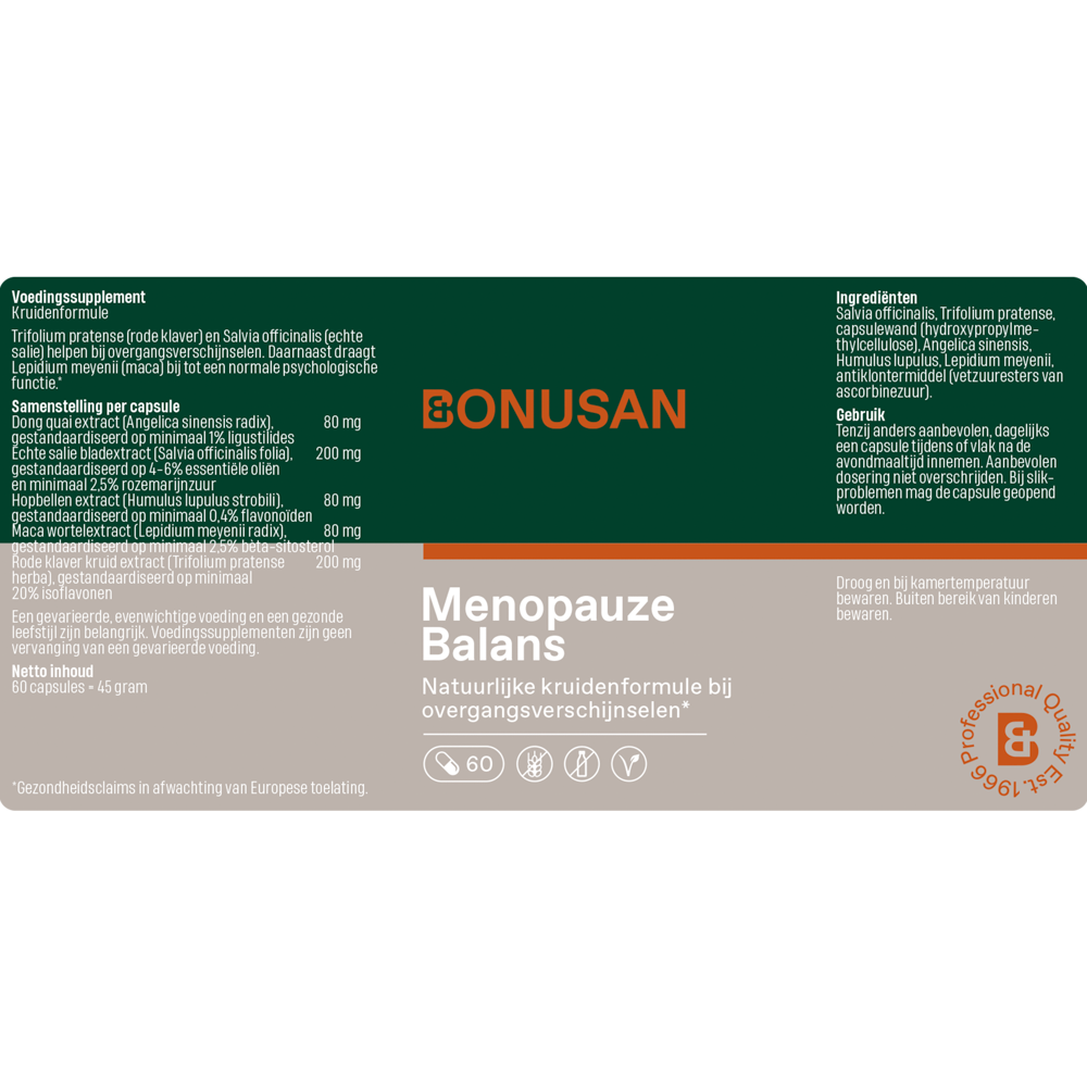 Bonusan Menopauze balans 60 capsules