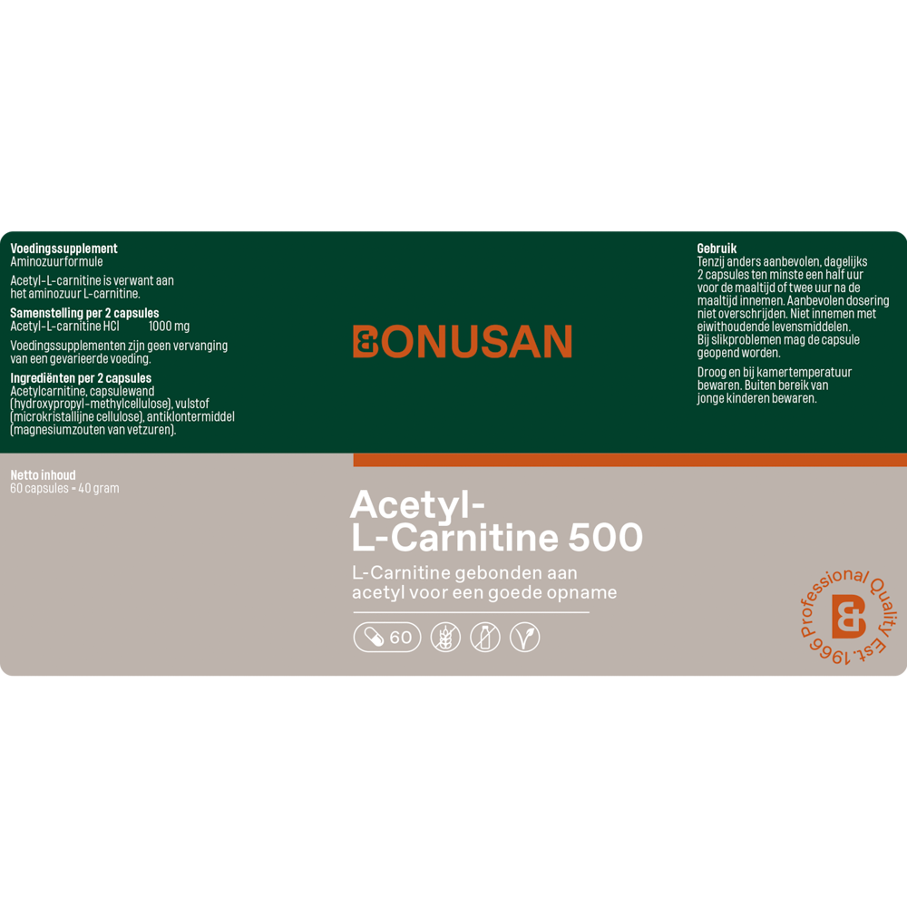 Bonusan Acetyl L carnitine 500 60 vcaps