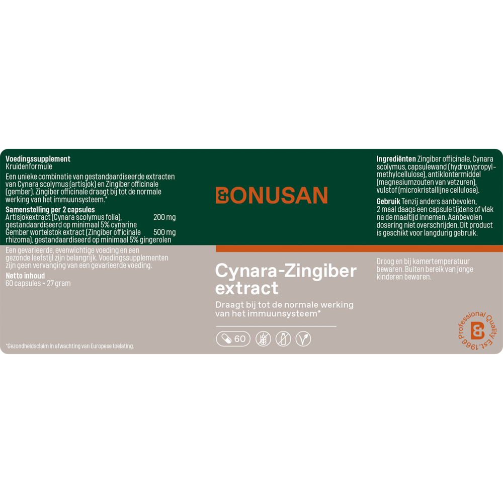 Bonusan Cynara zingiber extract 60 capsules