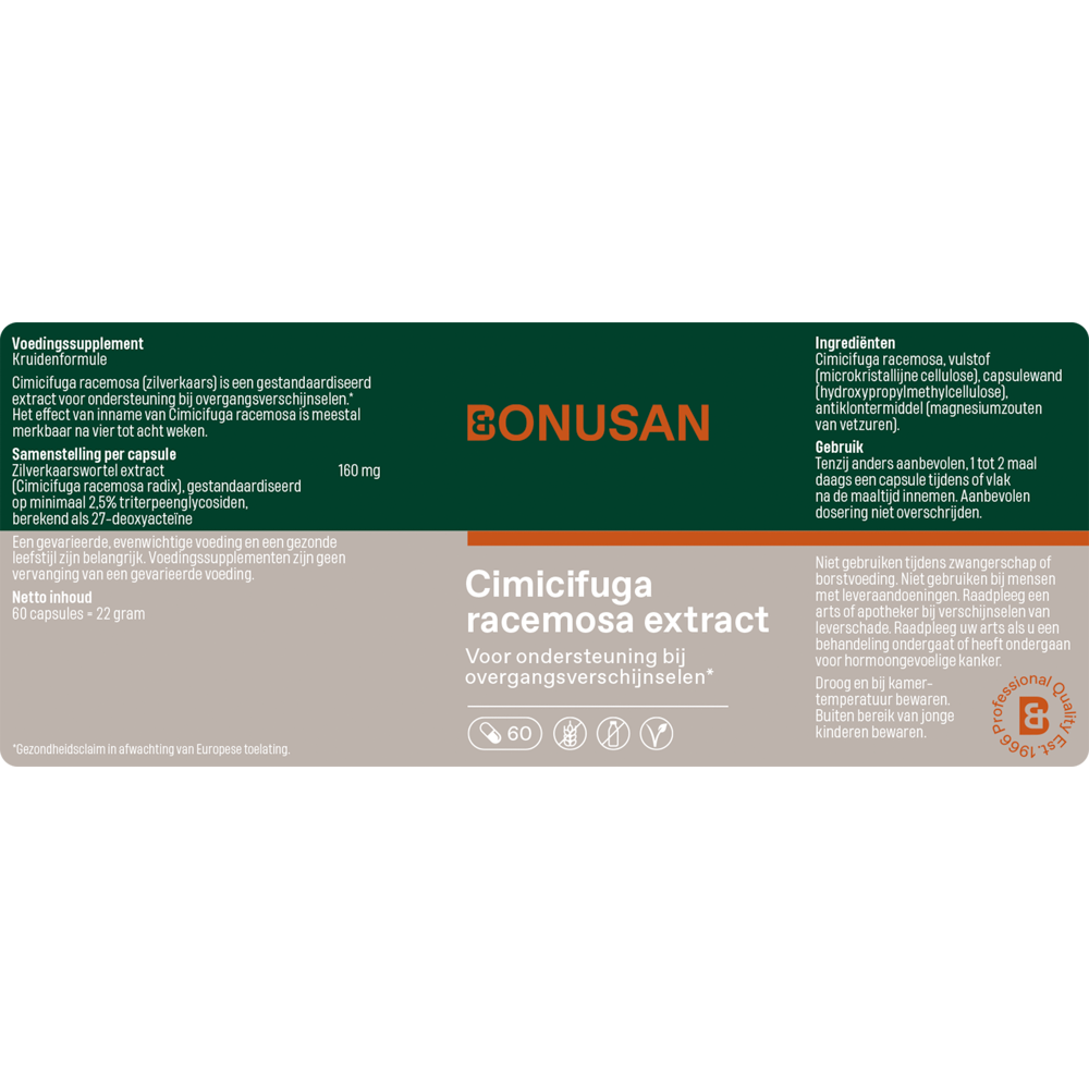 Bonusan Cimicifuga racemosa extract 60 capsules