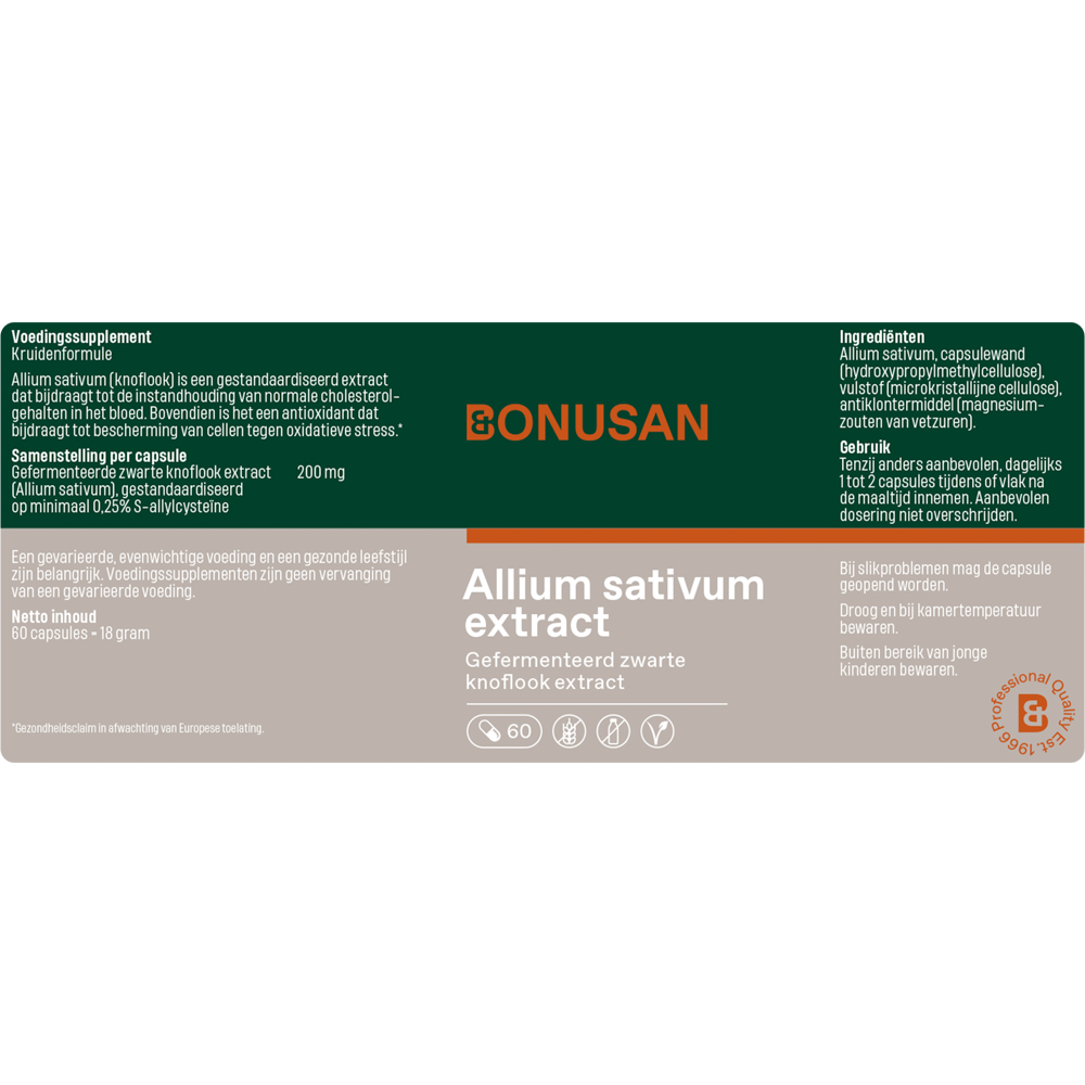 Bonusan Allium sativum extract 60 capsules