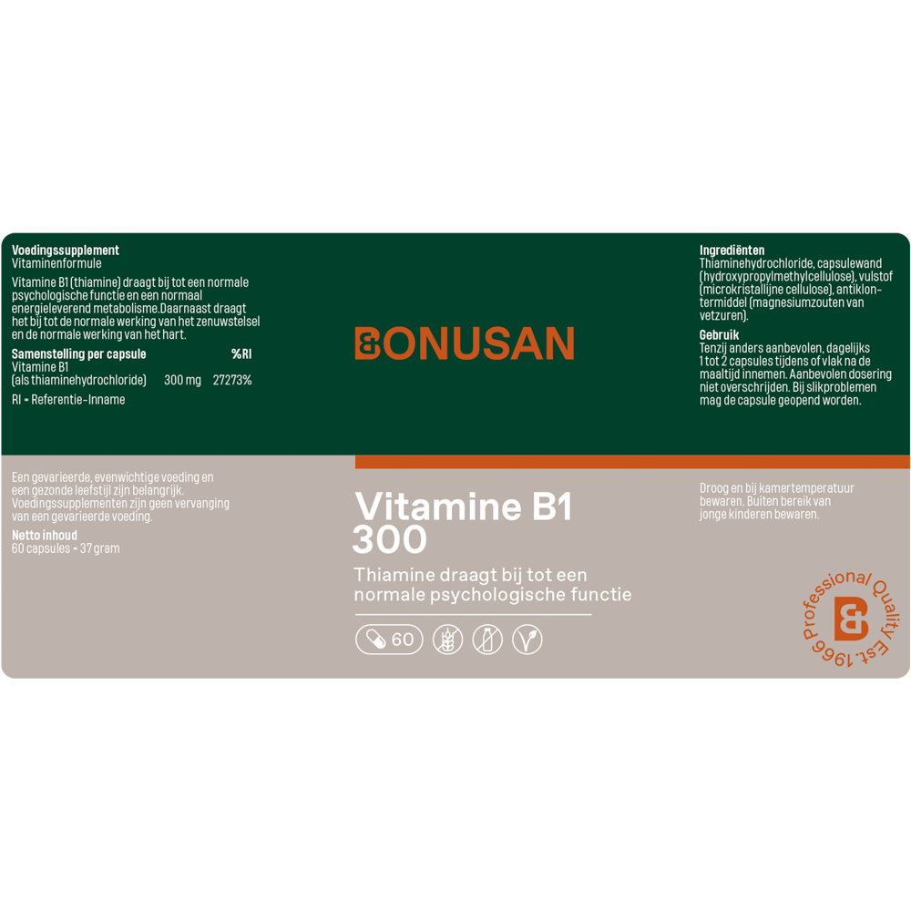 Bonusan Vitamine B1 300 60 capsules