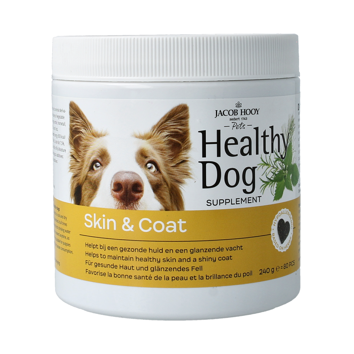 Jacob Hooy Pets Healthy dog skin & coat 80 stuks