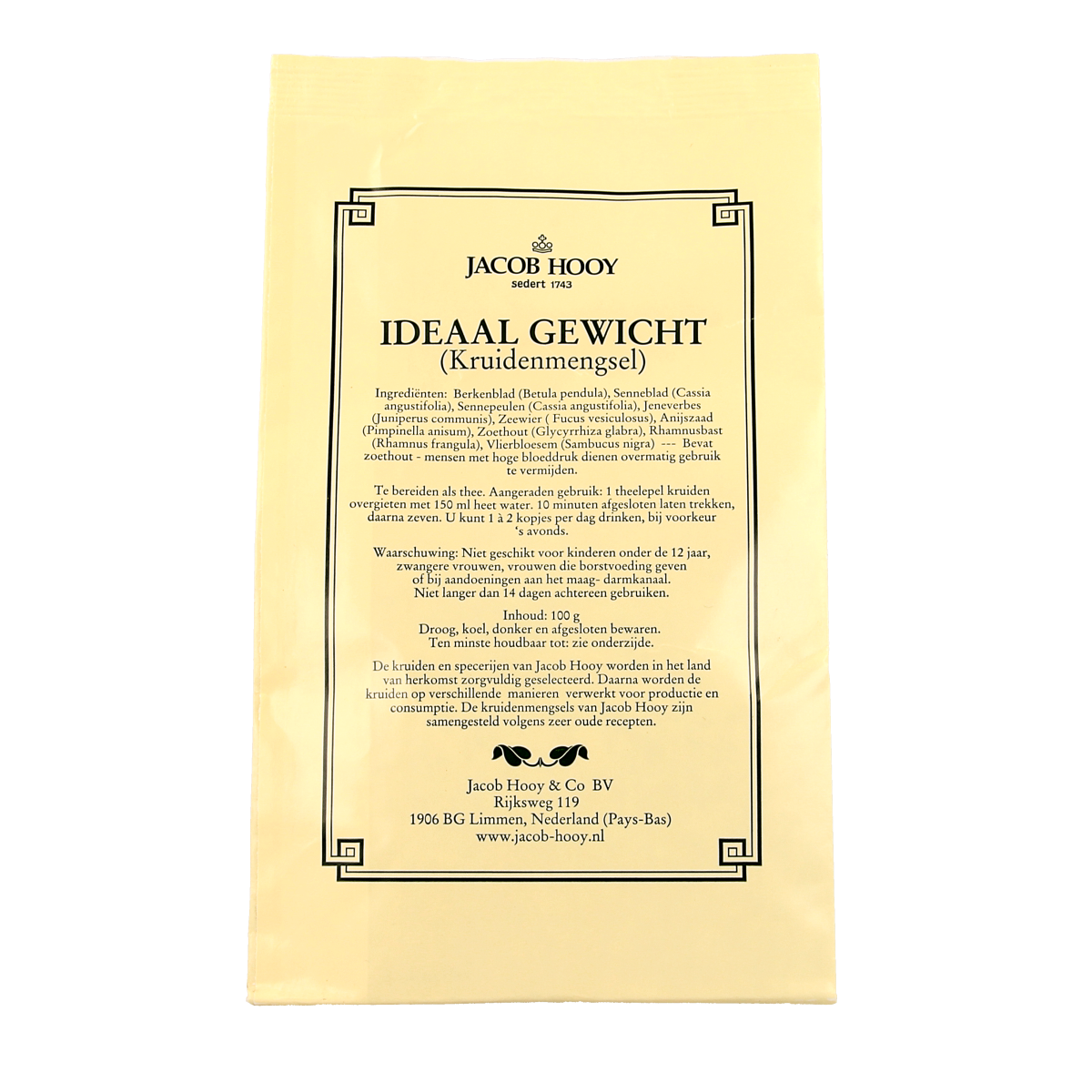 Jacob Hooy Ideaal gewicht 100 gram