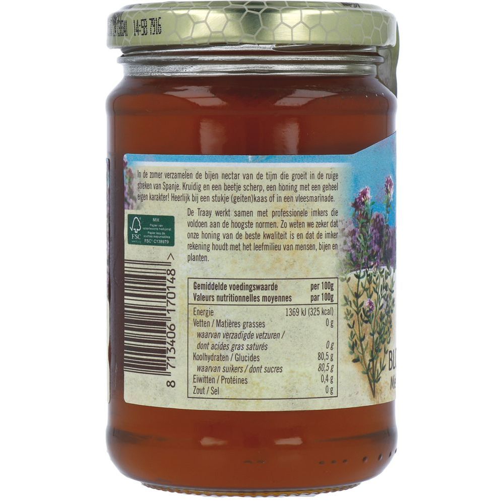 De Traay Tijm bloemen honing 350 gram